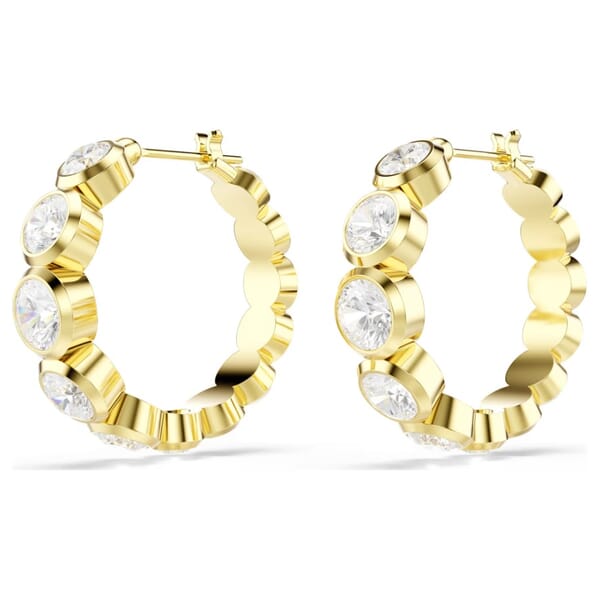 Swarovski øredobber Imber hoop earrings Round cut, White, Gold-tone plated - 5711483 Swarovski øredobber Imber hoop earrings Round cut, White, Gold-tone plated - 5711483