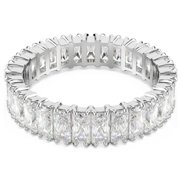 Swarovski Matrix ring Baguette cut, White, Silver-tone finish - 5714334