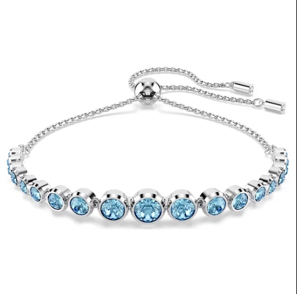 Swarovski armbånd Imber Tennis bracelet Mixed round cuts, Blue, Rhodium plated - 5719282