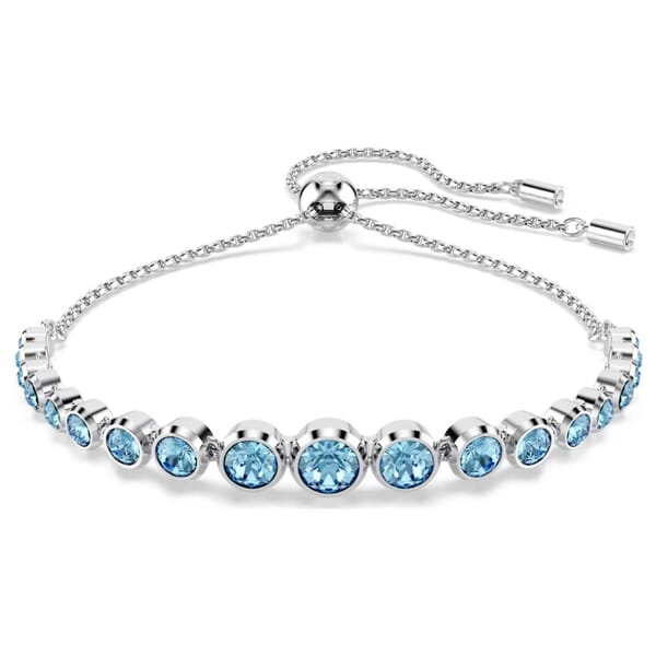 Swarovski armbånd Imber Tennis bracelet Mixed round cuts, Blue, Rhodium plated - 5719282