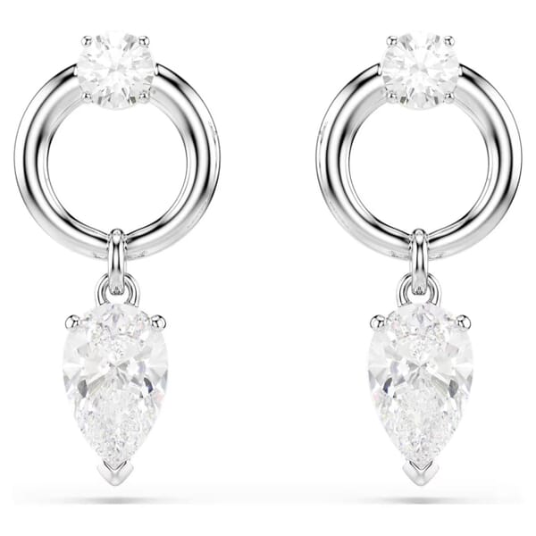 Swarovski øredobber Mesmera drop earrings Mixed cuts, White, Rhodium plated - 5723177