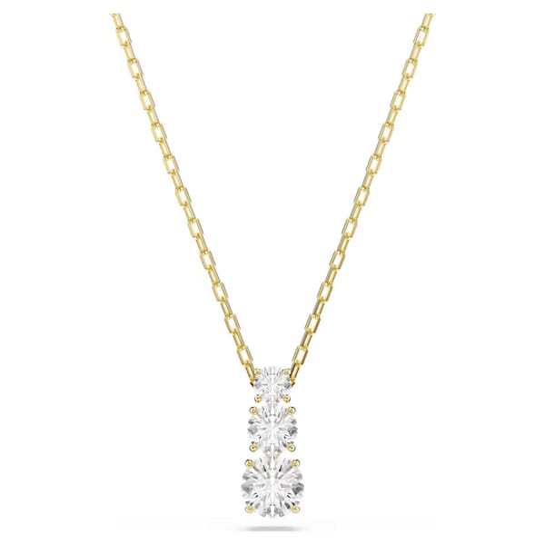 Swarovski smykke Stilla Attract pendant Round cut, White, Gold-tone plated - 5723298