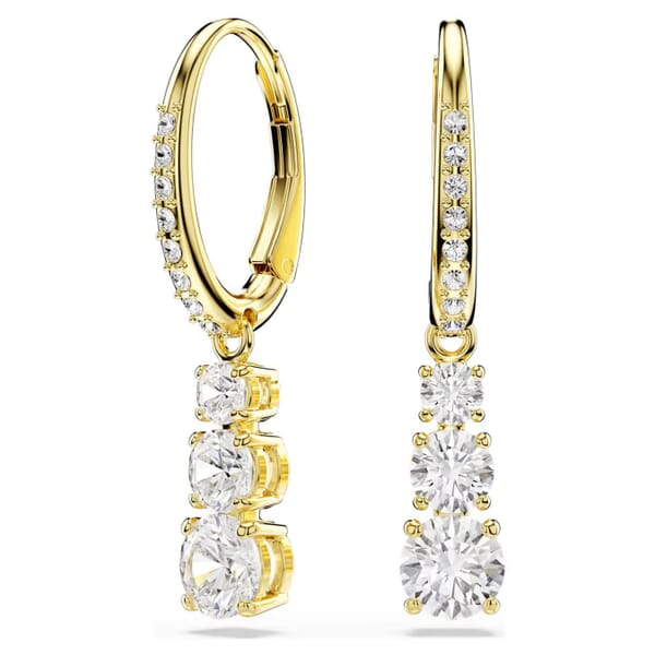Swarovski øredobber Stilla Attract hoop earrings Round cut, White, Gold-tone plated - 5723300 Swarovski øredobber Stilla Attract hoop earrings Round cut, White, Gold-tone plated - 5723300