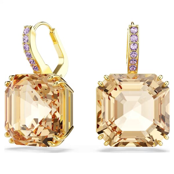 Swarovski øredobber Millenia drop earrings Mixed cuts, Caramel, Gold-tone plated - 5725744