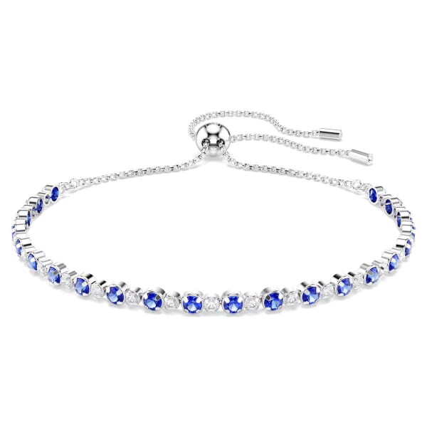 Swarovski armbånd Matrix Tennis bracelet Mixed round cuts, Blue, Rhodium plated - 5725854