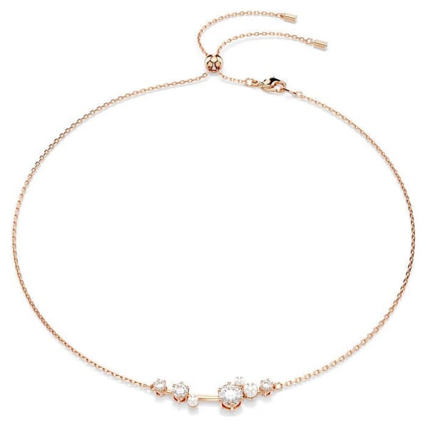 Swarovski collier Constella necklace Crystal pearl, Round cuts, White, Rose gold-tone plated - 5729504