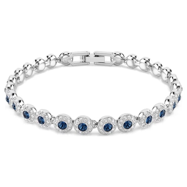 Swarovski armbånd Una Angelic Tennis bracelet Round cut, Blue, Rhodium plated - 5733401