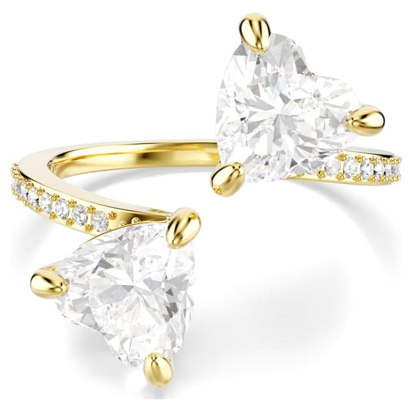 Swarovski Mesmera open ring Heart cut, Pavé, White, Gold-tone plated - 5733479 Swarovski Mesmera open ring Heart cut, Pavé, White, Gold-tone plated - 5733479