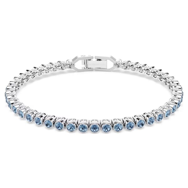Swarovski armbånd Imber Emily Tennis bracelet Round cut, Blue, Rhodium plated - 5734239