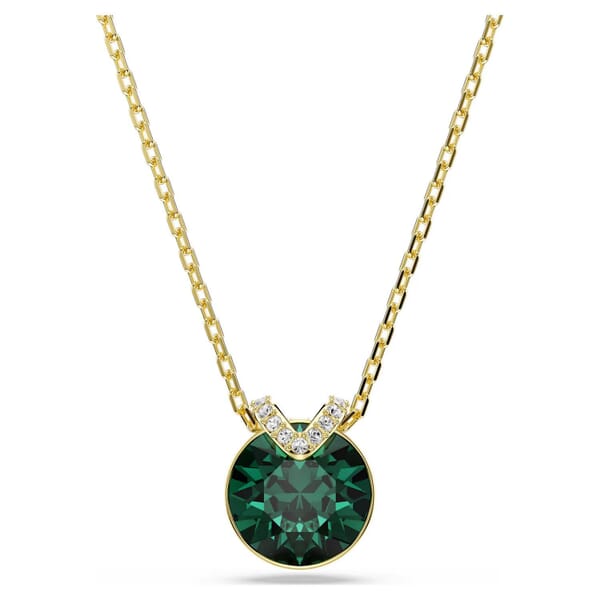 Swarovski smykke Bella V pendant Round cut, Green, Gold-tone plated - 5735387