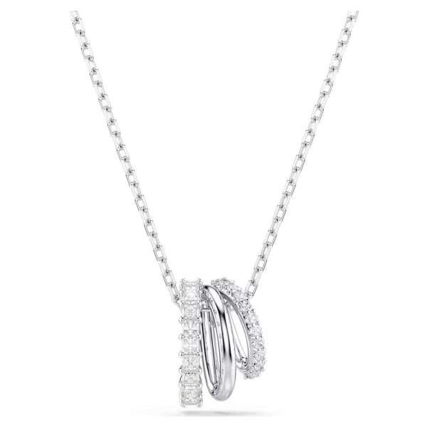 Swarovski smykke Hyperbola pendant Round cut, White, Rhodium plated - 5737064