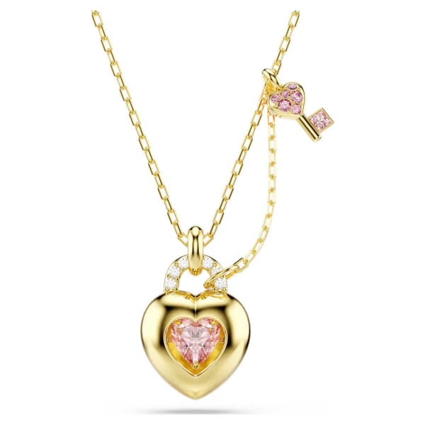 Swarovski smykke Idyllia pendant Mixed cuts, Heart, Key, Pink, Gold-tone plated - 5737288 Swarovski smykke Idyllia pendant Mixed cuts, Heart, Key, Pink, Gold-tone plated - 5737288