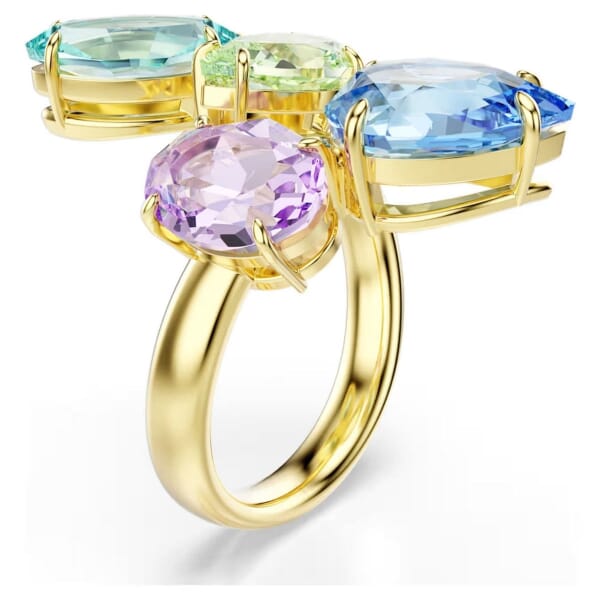 Swarovski Gema cocktail ring Mixed cuts, Multicolored, Gold-tone plated - 5737448 Swarovski Gema cocktail ring Mixed cuts, Multicolored, Gold-tone plated - 5737448