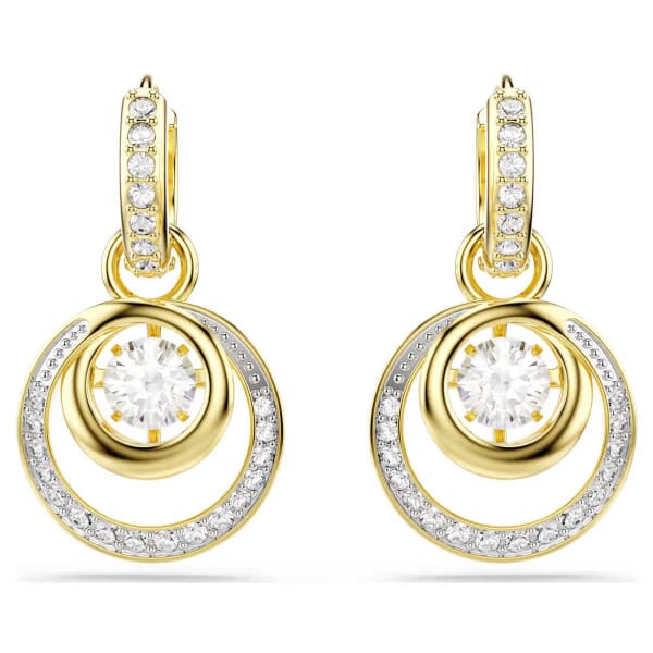 Swarovski øredobber Hyperbola drop earrings Round cut, White, Gold-tone plated - 5738249 Swarovski øredobber Hyperbola drop earrings Round cut, White, Gold-tone plated - 5738249