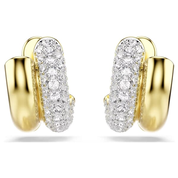 Swarovski øredobber Dextera hoop earrings Round cut, Mini, White, Gold-tone plated - 5740735 Swarovski øredobber Dextera hoop earrings Round cut, Mini, White, Gold-tone plated - 5740735