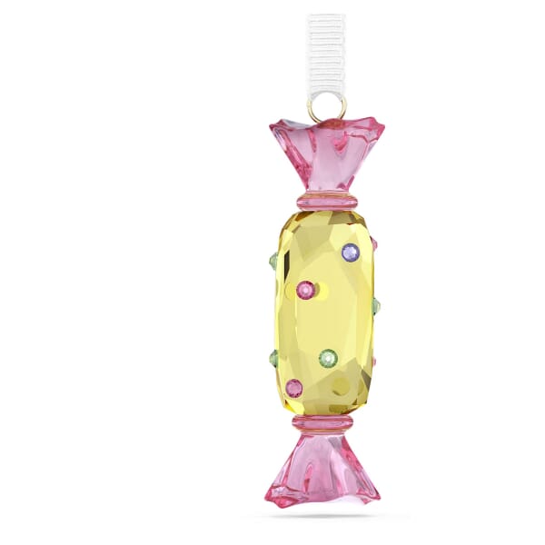 Swarovski figurer Holiday Cheers juleornament i gult og rosa - 5742102