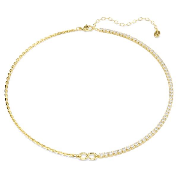 Swarovski smykke Matrix halskjede med hvite zirkonia i 18K gullfinish - 5747717