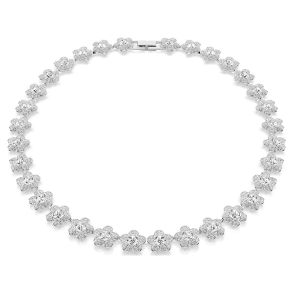 Swarovski collier Ariana Grande x Swarovski necklace Round cut, Flower, White, Rhodium plated - 5749179