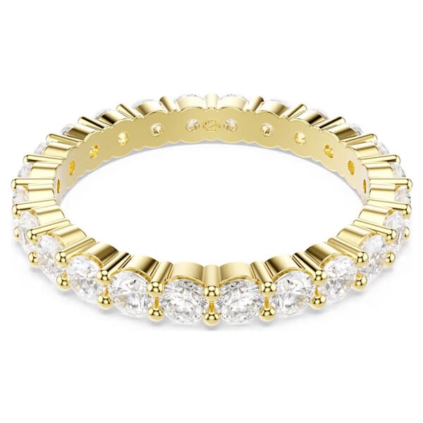 Swarovski Matrix Vittore band ring Round cut, White, Gold-tone plated - 5750615