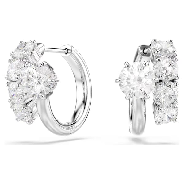 Bilde av Swarovski creoler med hvite krystaller- 5753572