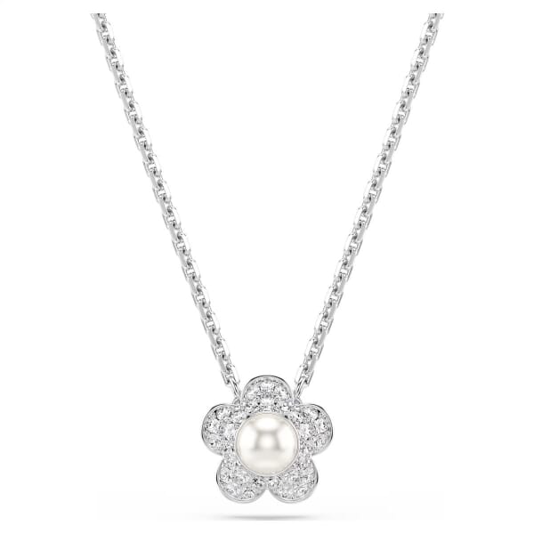 Swarovski smykke Ariana Grande x Swarovski pendant Crystal Pearl, Round cut, Flower, White, Rhodium plated - 5755817 Swarovski smykke Ariana Grande x Swarovski pendant Crystal Pearl, Round cut, Flower, White, Rhodium plated - 5755817