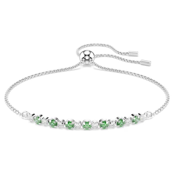Swarovski armbånd Matrix bracelet Round cut, Green, Rhodium plated - 5758987