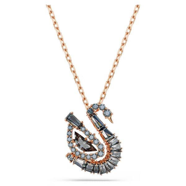 Swarovski smykke Swan pendant Mixed cuts, Swan, Black, 18K rose gold finish - 5764882