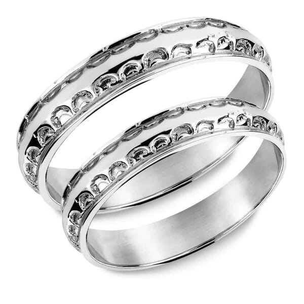 Gifteringer i hvitt gull  14kt,  4,5 mm. SNORRE– 61345