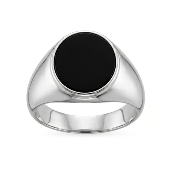 Herrering med sølv med agat - 64514ag