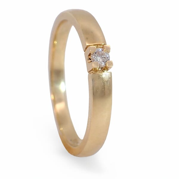 Alliansering i 14 karat gult gull med diamant - 85010050