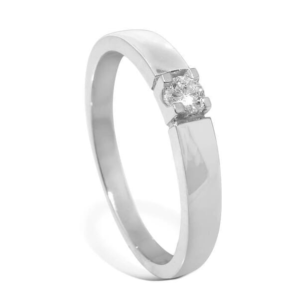 Iselin alliansering i hvitt gull med diamant - 8501010