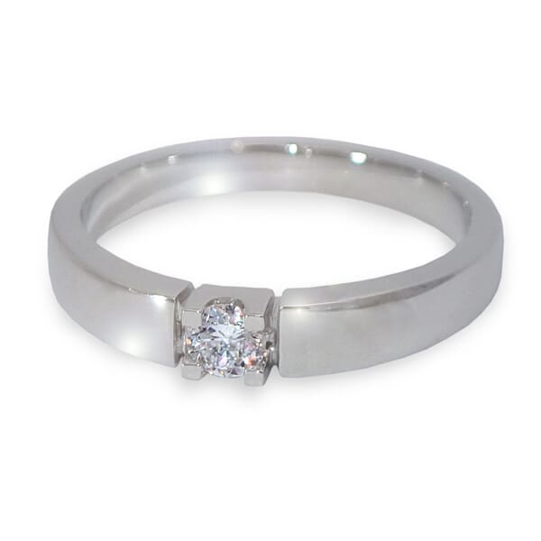 Iselin alliansering i hvitt gull med diamant - 8501015