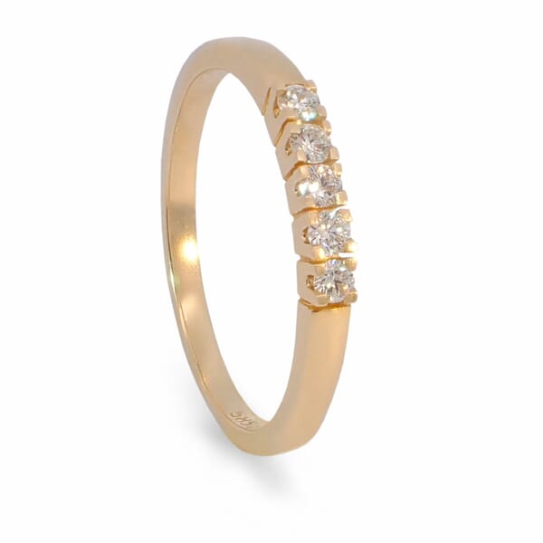 Alliansering i 14 k gult gull med diamanter - 85050300 Alliansering i 14 k gult gull med diamanter - 85050300