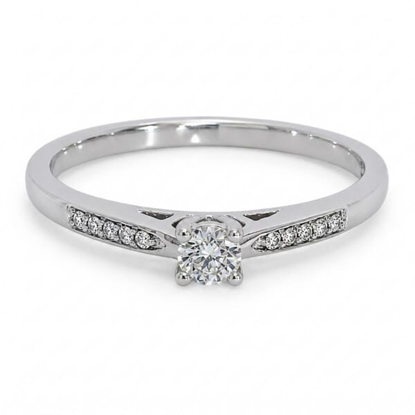Diamantring i 14kt gull med diamanter 0,14ct W-Si - ABR00766