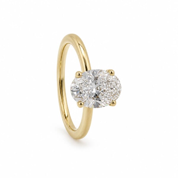 Forlovelsesring med Oval Lab Grown diamant i 1.54 ct og River (E) - VVS2 - ABR21639LGGG