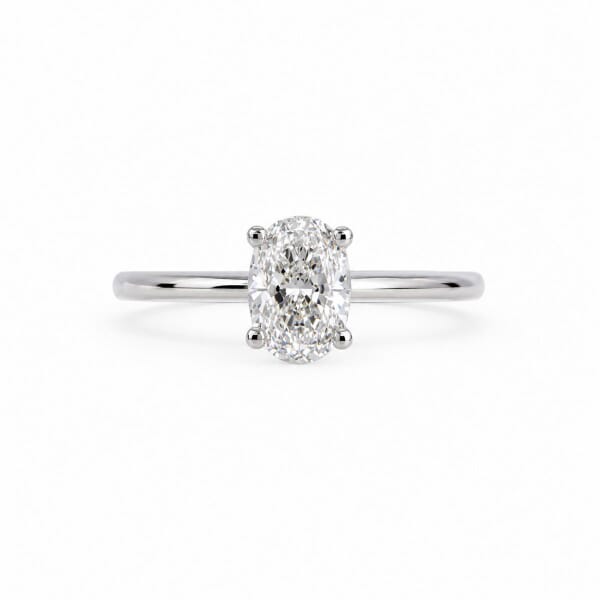 Forlovelsesring med Oval Lab Grown diamant i 1.50 ct og River (E) - VVS2 - ABR21639LGHG