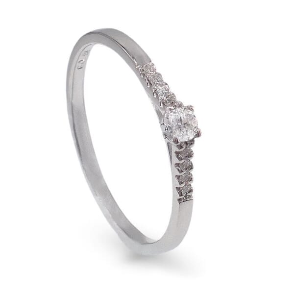 Diamantring i hvitt gull, 0.10 ct W-Si - BUR537850hv Diamantring i hvitt gull, 0.10 ct W-Si - BUR537850hv