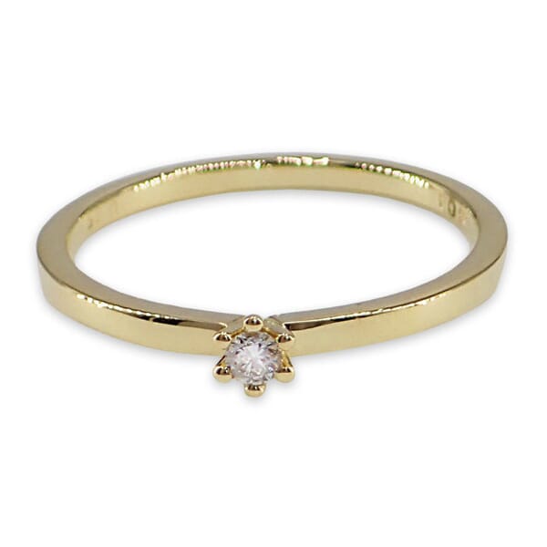 Diamantring i gult gull, 0.05 ct W-Si - BUR546300g Diamantring i gult gull, 0.05 ct W-Si - BUR546300g