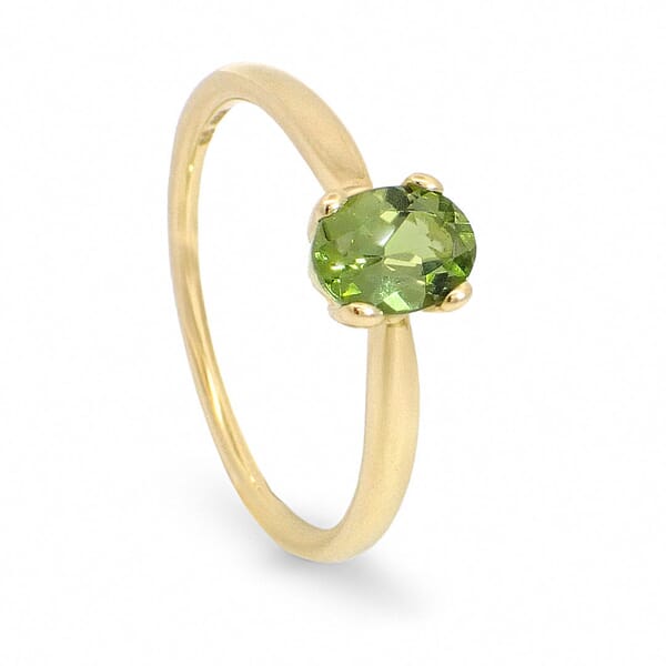 Gullring i gult gull 14 kt med peridot - BUR585887 Gullring i gult gull 14 kt med peridot - BUR585887