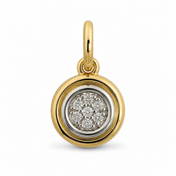 Diamantsmykke i 14kt gull med flere små diamanter på til sammen  0,035ct W-P - Bur310775