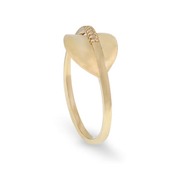 Diamantring i 14kt gult gull med 0,025 ct W-Si - Bur537868 Diamantring i 14kt gult gull med 0,025 ct W-Si - Bur537868