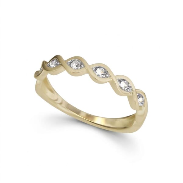 Diamantring i 14kt gult gull med 0,11 ct W-Si - Bur538189