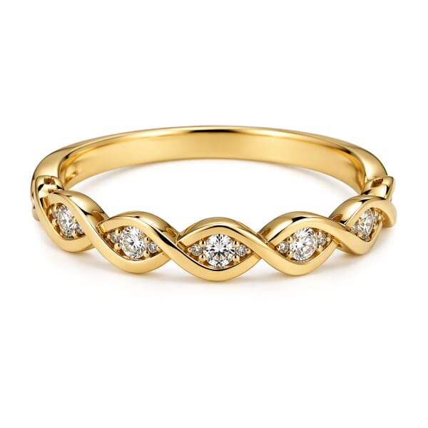 Diamantring i 14kt gult gull med 0,11 ct W-Si - Bur538189 Diamantring i 14kt gult gull med 0,11 ct W-Si - Bur538189