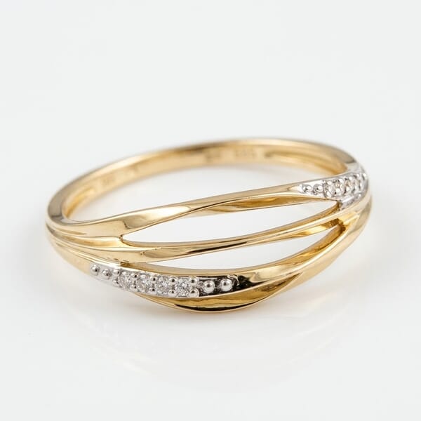 Diamantring i 14kt gult gull med 0,036ct W-Si - Bur538366
