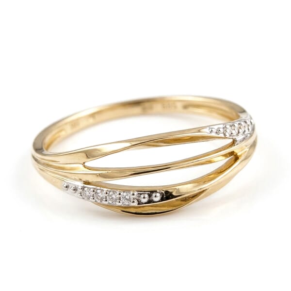 Diamantring i 14kt gult gull med 0,036ct W-Si - Bur538366