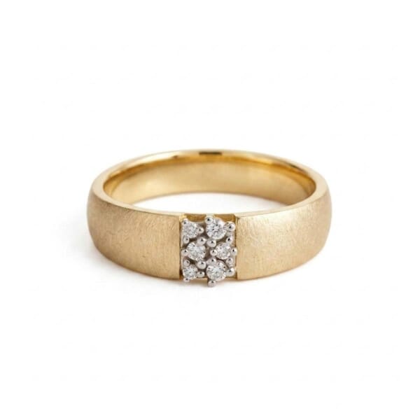 Diamantring i 14kt gult gull med 0,070ct W-Si - Bur538398 Diamantring i 14kt gult gull med 0,070ct W-Si - Bur538398