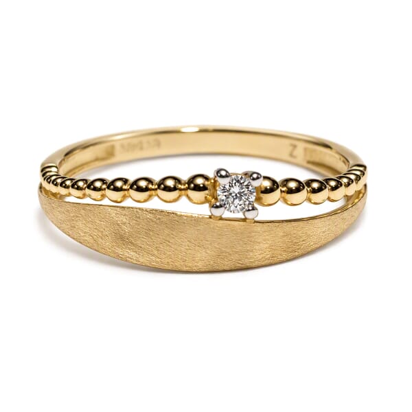 Gullring i 14kt gull med zirkonia - Bur585908