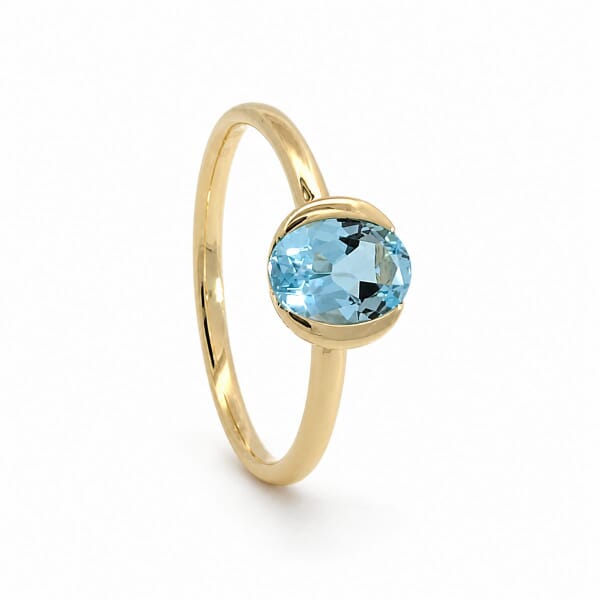 Gullring i 14 kt med topas - Bur620385t