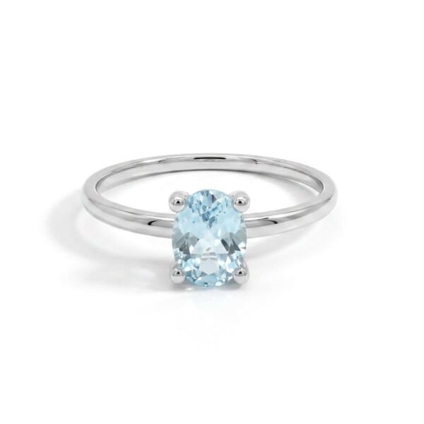 Gullring i 14kt med Topas Sky Blue Oval - Bur620400hvt Gullring i 14kt med Topas Sky Blue Oval - Bur620400hvt