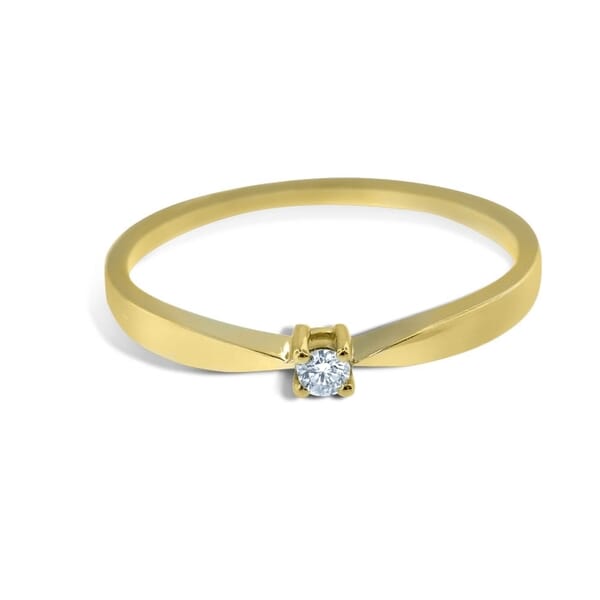 Diamantring i gult gull med 0,03 ct W-Si - COC00552h Diamantring i gult gull med 0,03 ct W-Si - COC00552h